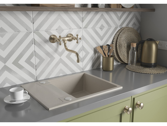 Granitspüle 1-Becken in Beige RAB...