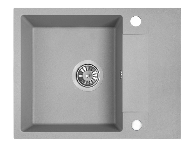 Granitspüle 1-Becken in Grau RAB 56x44 mit kurzer Ablaufplatte | Siphon im SET!
