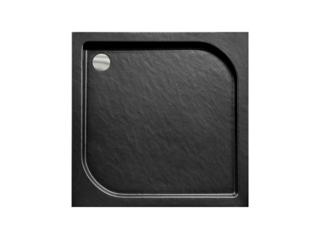 Duschwanne Viereck Oskcar 80x80x5,5x16 Schwarz | Ablaufgarnitur & Füße im SET!