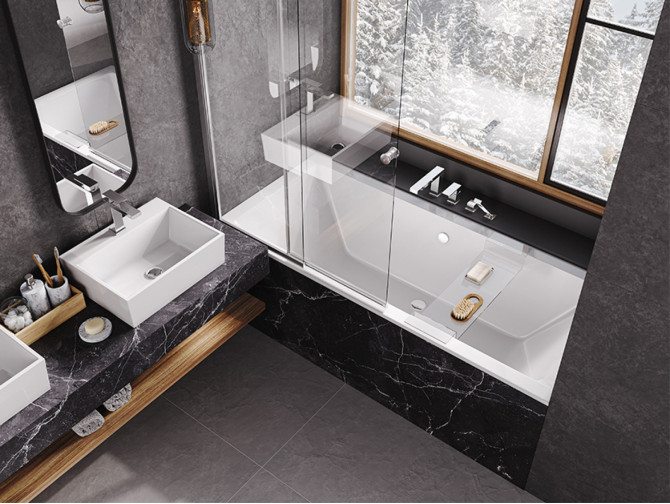 Duschwand 2-teilig Easy Slide 100x150...