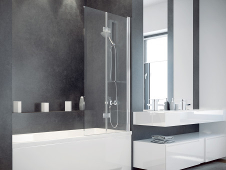 Duschwand 2-teilig Prestigio 80x150 Gehärtetes Glas 6 mm