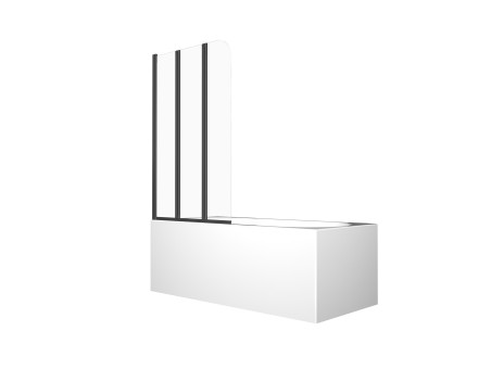Duschwand 3-teilig Prime Black 2 120x140 Gehärtetes Glas 5 mm