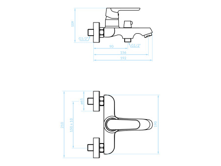 Badewannenarmatur in Weiß DIMA Badarmatur Wannenbatterie