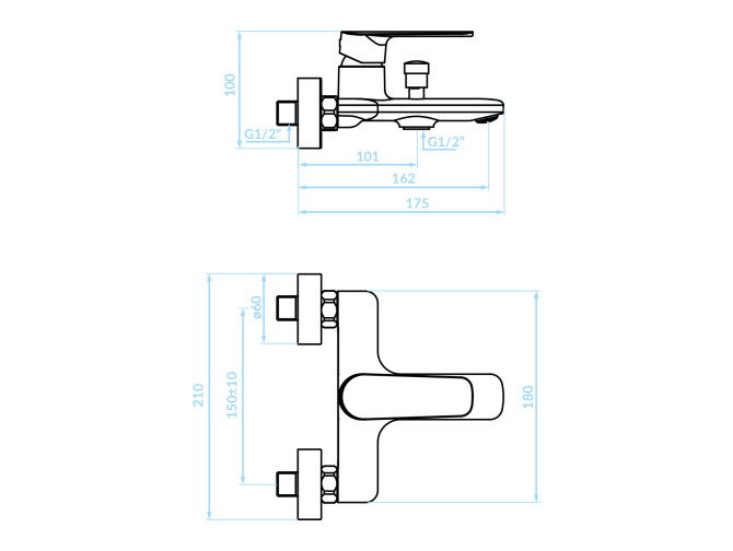 Badewannenarmatur in Schwarz GAVA...