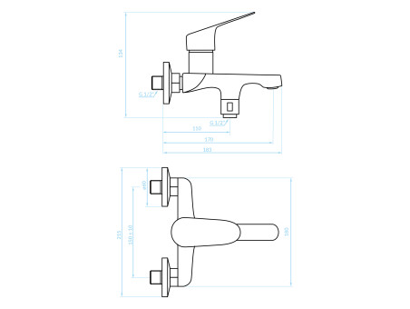 Badewannenarmatur in Chrom SAGRA Badarmatur Wannenbatterie