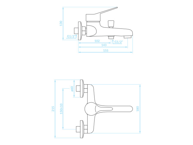 Badewannenarmatur in Chrom TIBI... Badewannenarmatur in Chrom TIBI...