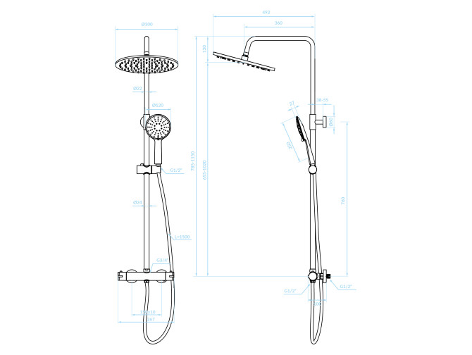 Dusch-Set in Schwarz Thermostatisch... Dusch-Set in Schwarz Thermostatisch...