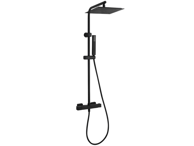Dusch-Set in Schwarz Thermostatisch CUBI Duschsäule