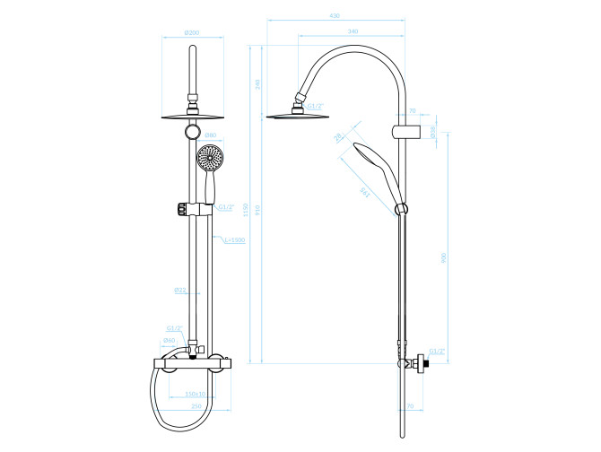 Dusch-Set in Chrom Thermostatisch... Dusch-Set in Chrom Thermostatisch...