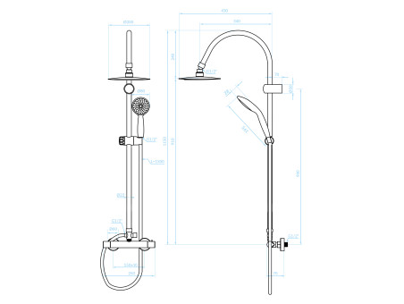 Dusch-Set in Chrom Thermostatisch FOXEE Duschsäule