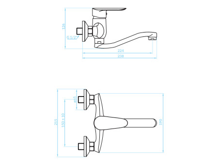 Waschtischarmatur in Chrom CENTO Badarmatur Waschtischbatterie