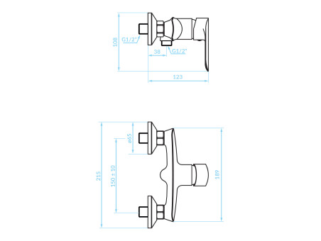 Brausearmatur in Chrom CENTO Badarmatur Duschbatterie