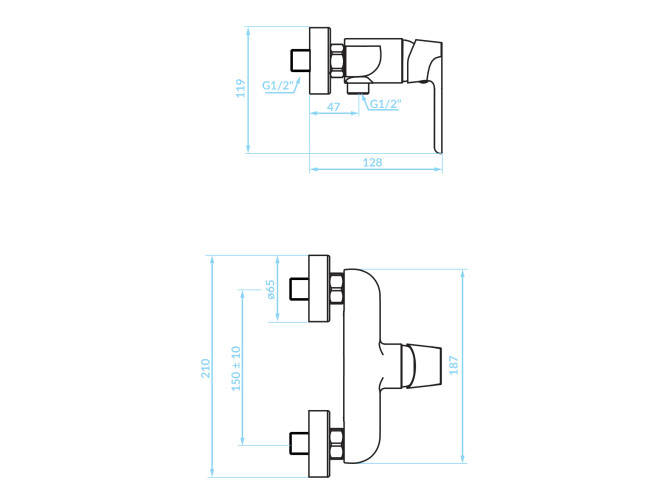 Brausearmatur in Schwarz DIMA...