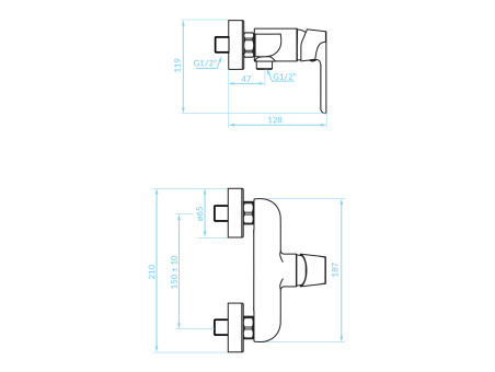 Brausearmatur in Chrom DIMA Badarmatur Duschbatterie