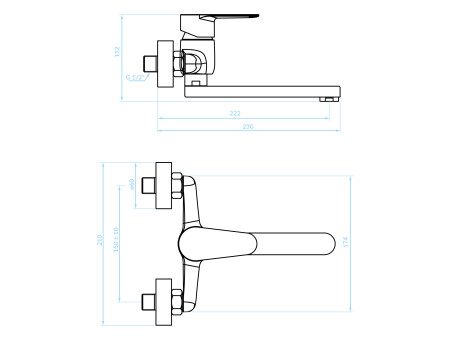 Waschtischarmatur in Chrom FRESNO Badarmatur Waschtischbatterie
