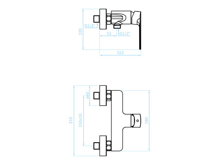 Brausearmatur in Schwarz GAVA Badarmatur Duschbatterie