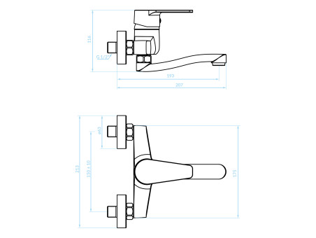 Waschtischarmatur in Chrom LUGA Badarmatur Waschtischbatterie