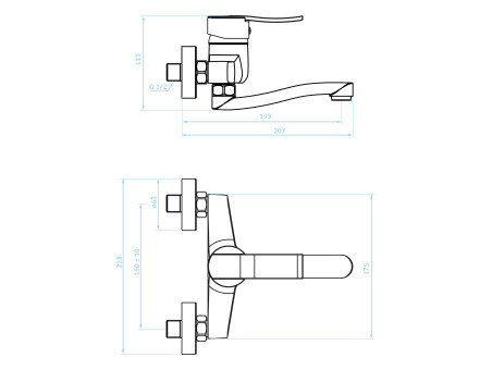 Waschtischarmatur in Chrom MADERA Badarmatur Waschtischbatterie