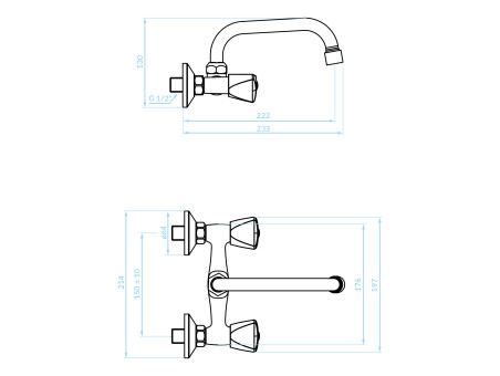Waschtischarmatur in Chrom NORM Badarmatur Waschtischbatterie