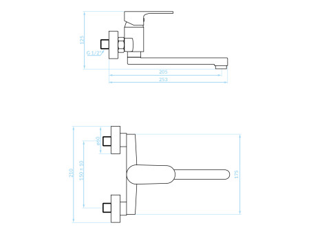 Waschtischarmatur in Chrom PANAZ Badarmatur Waschtischbatterie