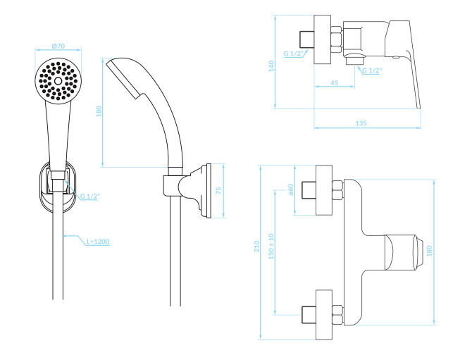 Brausearmatur in Chrom ORIS...