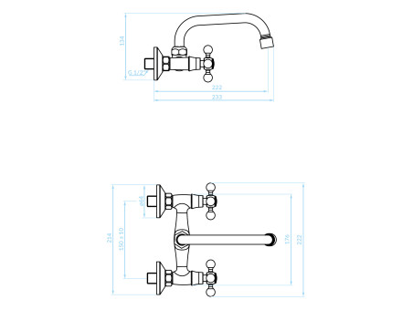 Waschtischarmatur in Chrom STILO Badarmatur Waschtischbatterie