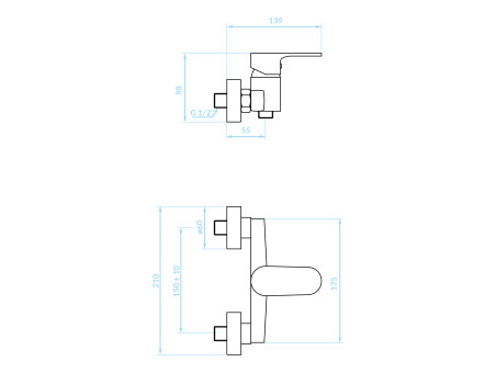 Brausearmatur in Chrom PANAZ Badarmatur Duschbatterie