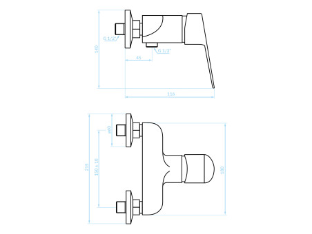 Brausearmatur in Schwarz SAGRA Badarmatur Duschbatterie