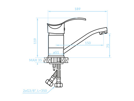 Waschtischarmatur in Chrom ARGOX Kleine Wasserhahn Mischbatterie