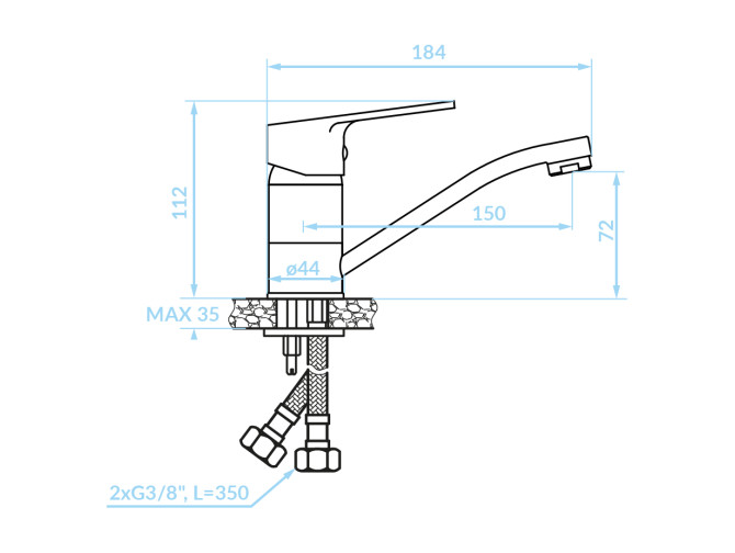 Waschtischarmatur in Chrom BORGO... Waschtischarmatur in Chrom BORGO...
