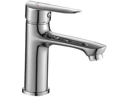 Waschtischarmatur in Chrom CENTO Kleine Wasserhahn Mischbatterie + Click-Clack