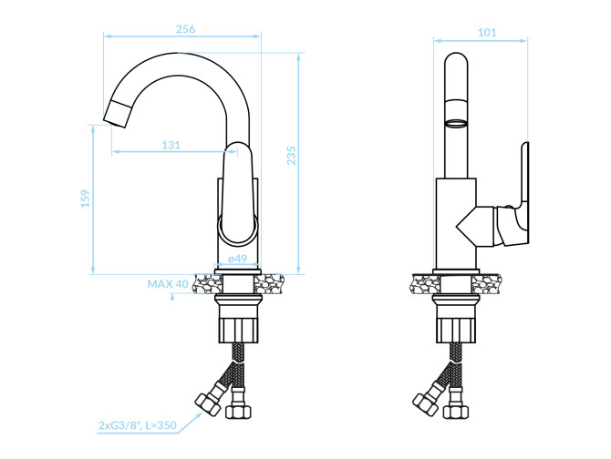Waschtischarmatur in Weiß DIMA Hoch... Waschtischarmatur in Weiß DIMA Hoch...