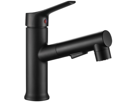 Waschtischarmatur in Schwarz FONTE Kleine Wasserhahn Mischbatterie + Click-Clack