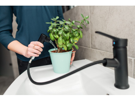 Waschtischarmatur in Schwarz FONTE Kleine Wasserhahn Mischbatterie + Click-Clack