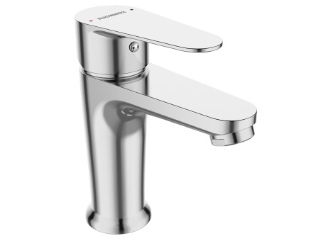 Waschtischarmatur in Chrom FRESNO Kleine Wasserhahn Mischbatterie + Click-Clack