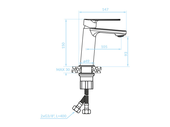Waschtischarmatur in Schwarz GAVA...