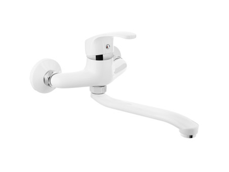 Küchenarmatur in Weiß KAKADU Wandmontage Wasserhahn Küchenmischer