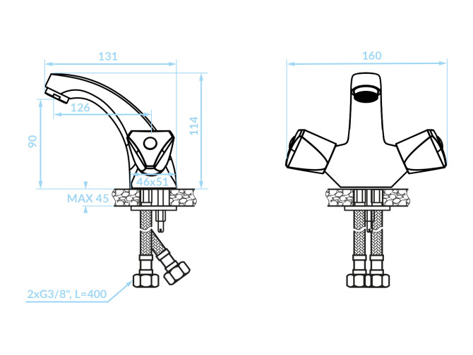 Waschtischarmatur in Chrom NORM... Waschtischarmatur in Chrom NORM...