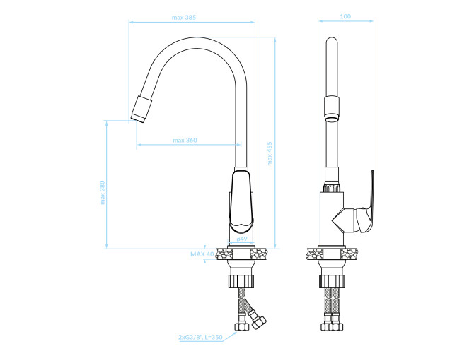 Küchenarmatur in Chrom-Beige ELZA... Küchenarmatur in Chrom-Beige ELZA...