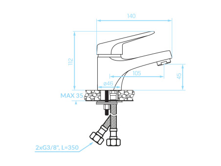 Waschtischarmatur in Chrom ORIS Kleine Wasserhahn Mischbatterie