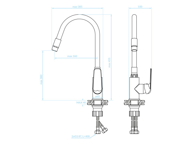 Küchenarmatur in Chrom-Schwarz ELZA...