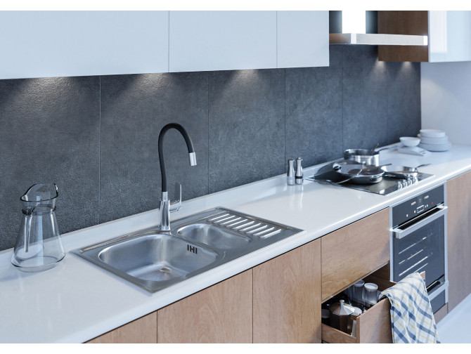 Küchenarmatur in Chrom-Schwarz ELZA... Küchenarmatur in Chrom-Schwarz ELZA...