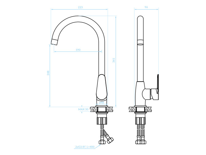 Küchenarmatur in Chrom FRESNO... Küchenarmatur in Chrom FRESNO...