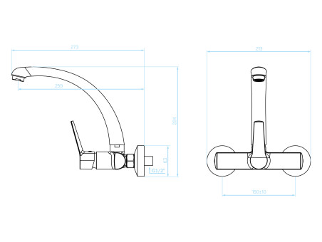 Küchenarmatur in Schwarz VILAVA Wandmontage Wasserhahn Küchenmischer