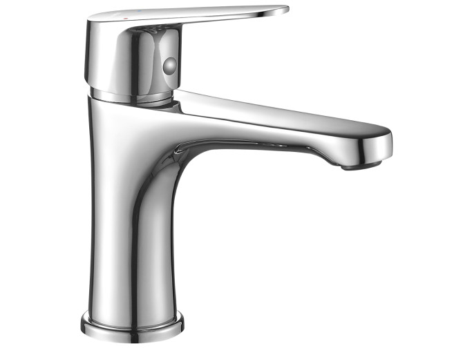Waschtischarmatur in Chrom SAGRA Kleine Wasserhahn Mischbatterie + Click-Clack