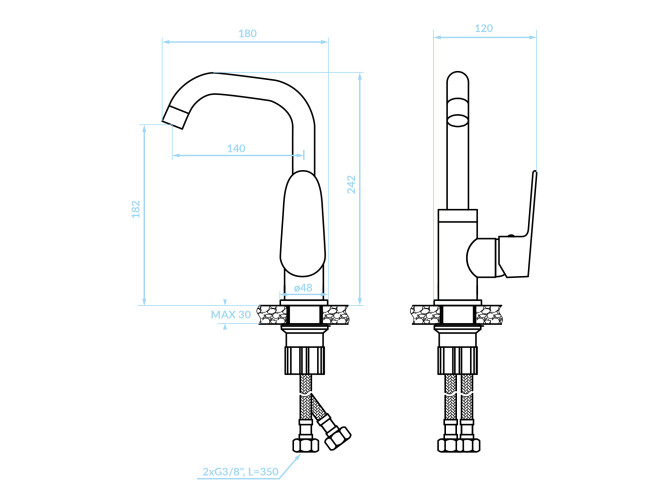 Waschtischarmatur in Schwarz SAGRA... Waschtischarmatur in Schwarz SAGRA...