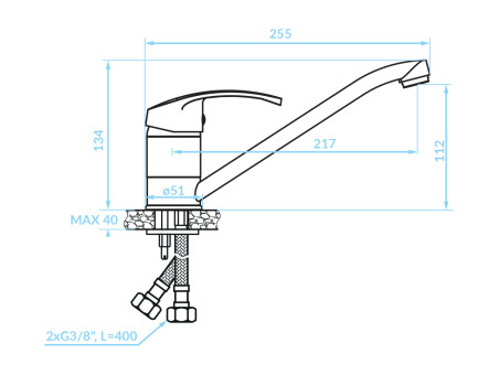 Küchenarmatur in Weiß KAKADU  Wasserhahn Küchenmischer