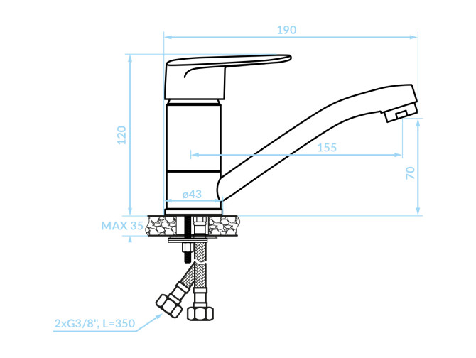 Waschtischarmatur in Schwarz SAGRA... Waschtischarmatur in Schwarz SAGRA...