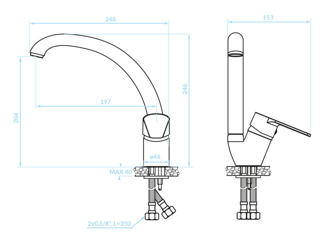 Küchenarmatur in Chrom LUGA... Küchenarmatur in Chrom LUGA...