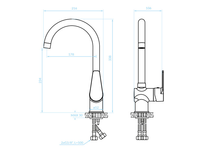 Küchenarmatur in Chrom LUGA... Küchenarmatur in Chrom LUGA...